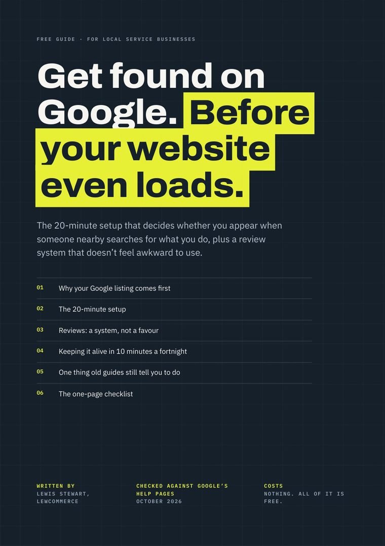 Cover of the guide: Get found on Google. Before your website even loads.